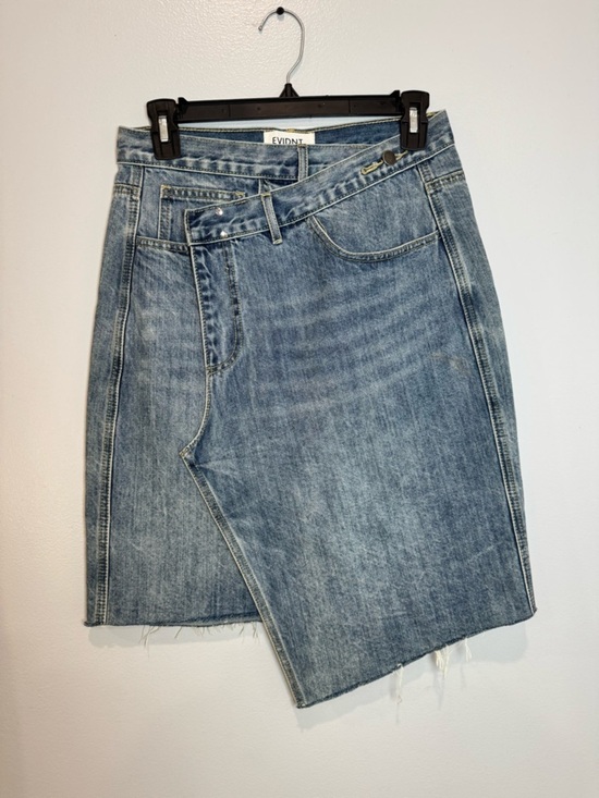 EVIDNT los angeles Dresses & Skirts - EVIDNT LOS ANGELES Women's blue Denim Asymmetric Wrap Skirt Sz 26